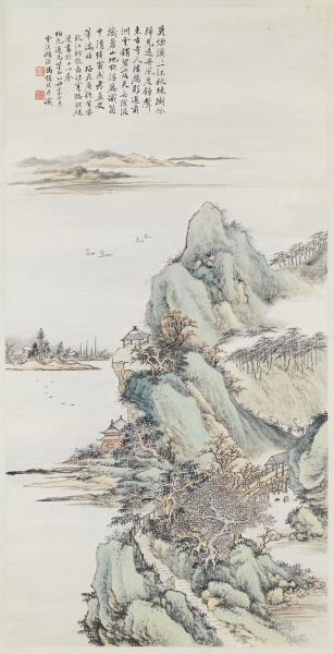 民國馮迥秋江行旅　單片