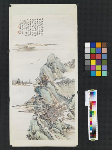 民國馮迥秋江行旅　單片