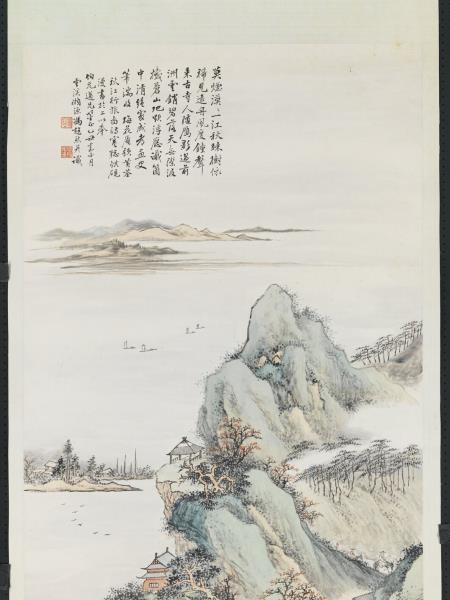 民國馮迥秋江行旅　單片