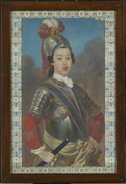 清無款油畫像　框