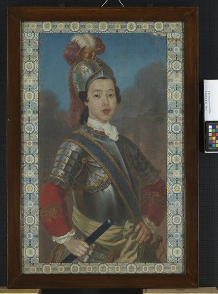 清無款油畫像　框