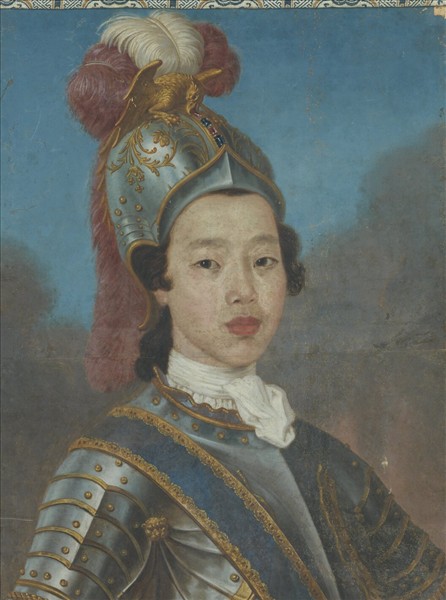 清無款油畫像　框