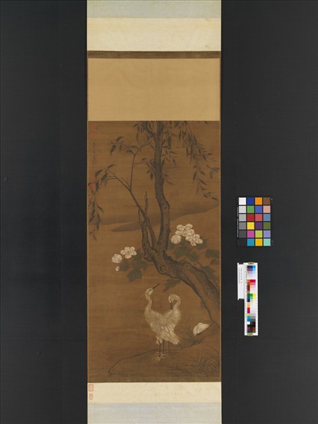 明鄭石畫芙蓉白鷺　軸