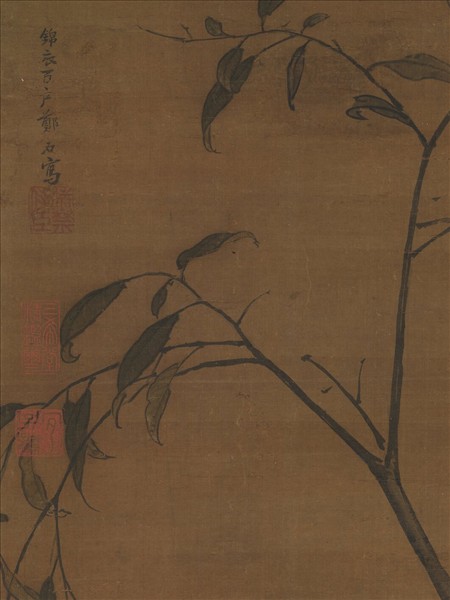 明鄭石畫芙蓉白鷺　軸