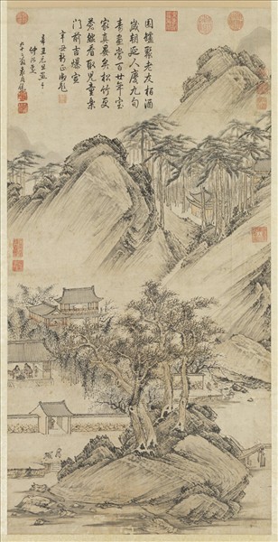 明袁尚統歲朝圖　軸