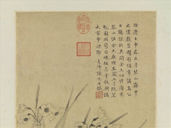 明張元士畫水仙　軸