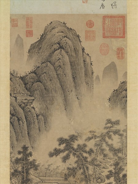 明人山水　軸