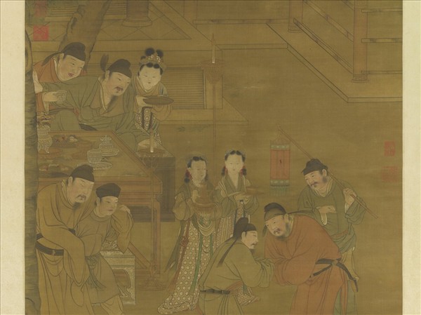 明人五王醉歸圖　軸