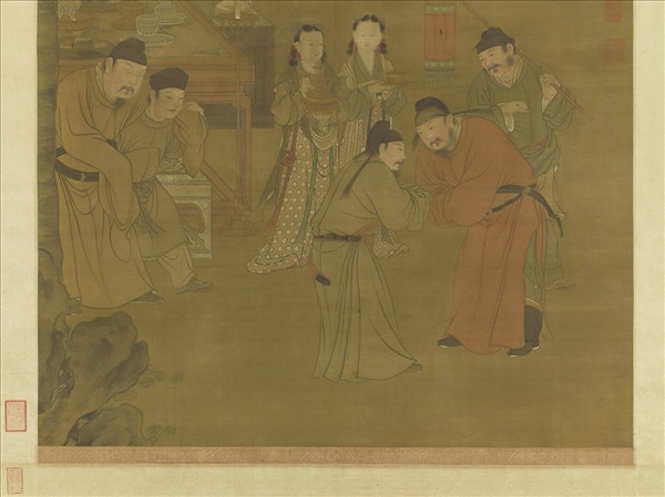 明人五王醉歸圖　軸