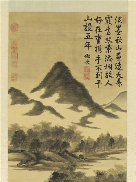 清赫奕煙江漁艇　軸