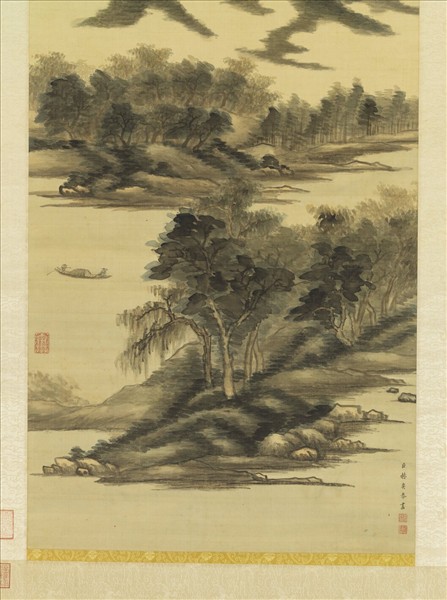 清赫奕煙江漁艇　軸