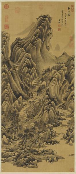 清王鑑畫秋山圖　軸