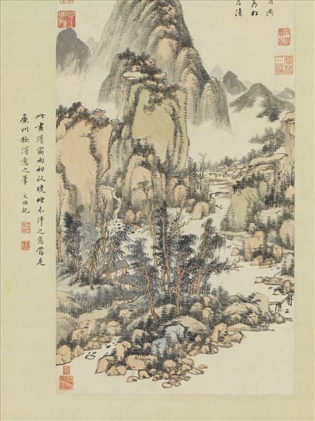 清王鑑倣黃公望山水　軸