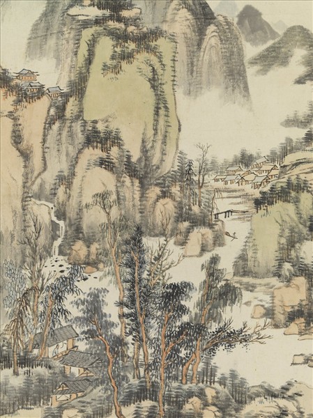 清王鑑倣黃公望山水　軸