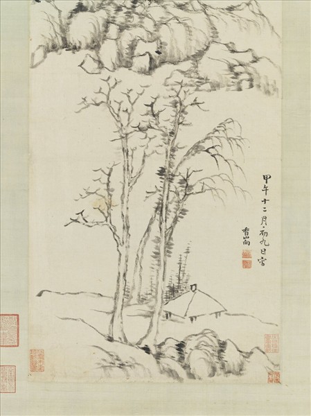 清惲向秋亭嘉樹圖　軸