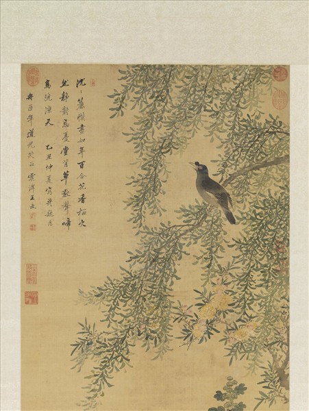 清王武花鳥　軸