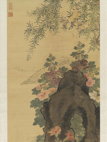 清王武花鳥　軸