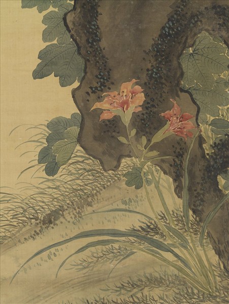 清王武花鳥　軸