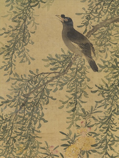 清王武花鳥　軸