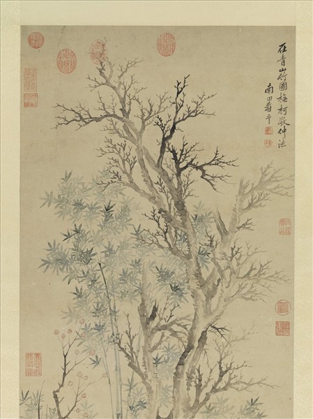 清惲壽平喬柯修竹　軸