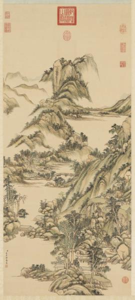 清王原祁晴翠浮嵐　軸