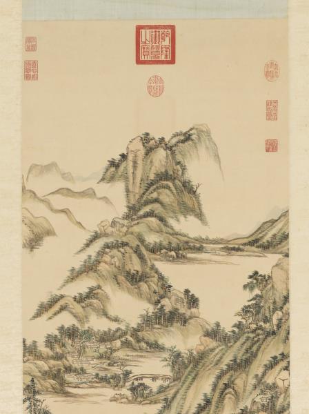 清王原祁晴翠浮嵐　軸