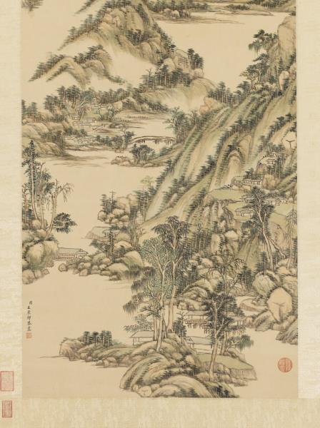 清王原祁晴翠浮嵐　軸