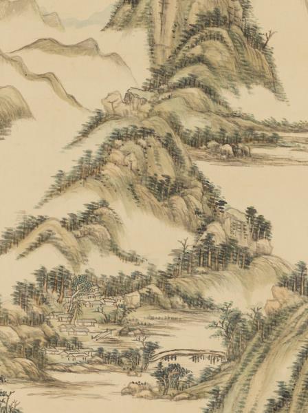 清王原祁晴翠浮嵐　軸