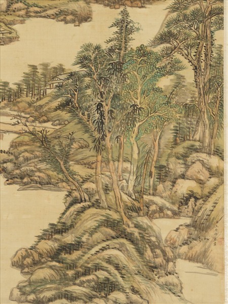 清王原祁夏山旭照圖　軸