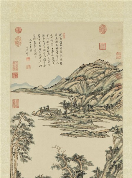 清王原祁倣倪黃山水　軸