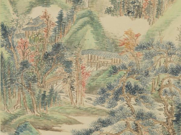 清弘旿翠巘高秋圖　軸