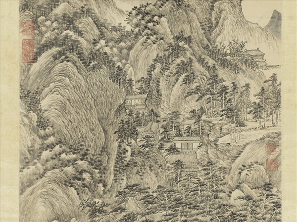 清陳書山靜日長圖　軸