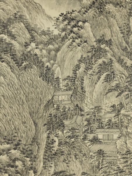 清陳書山靜日長圖　軸