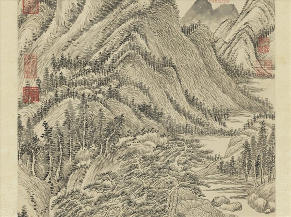 清陳書仿王蒙夏日山居圖　軸