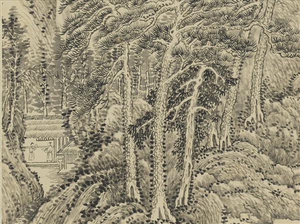 清陳書仿王蒙夏日山居圖　軸