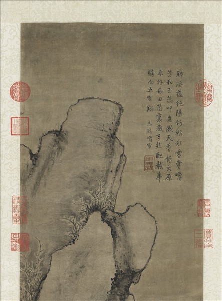 清張若靄畫雪景人物事蹟　軸