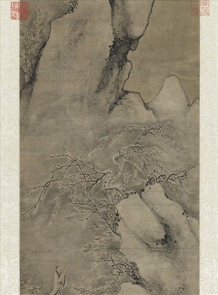 清張若靄畫雪景人物事蹟　軸