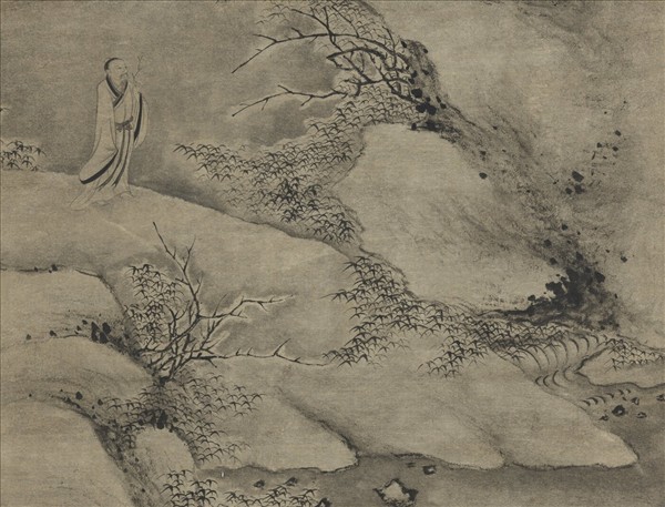 清張若靄畫雪景人物事蹟　軸