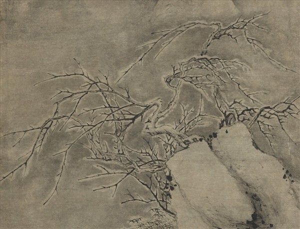 清張若靄畫雪景人物事蹟　軸