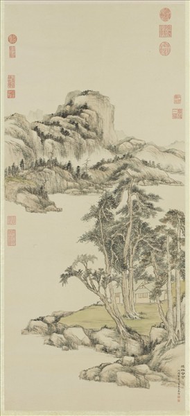 清董邦達仿倪瓚踈林含秀　軸