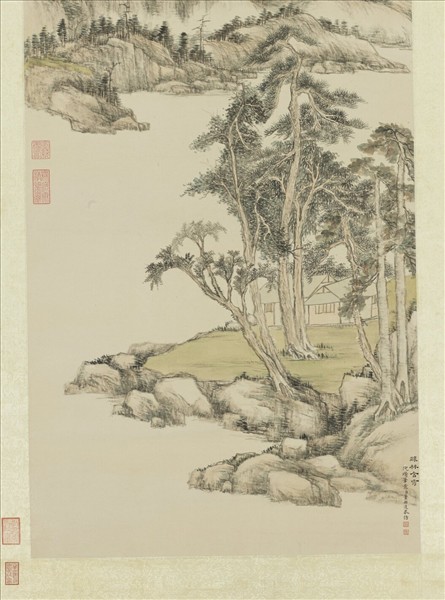 清董邦達仿倪瓚踈林含秀　軸