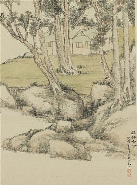 清董邦達仿倪瓚踈林含秀　軸