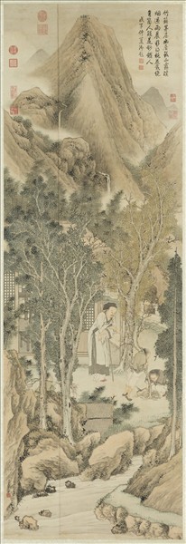 清金廷標畫移桃圖　軸