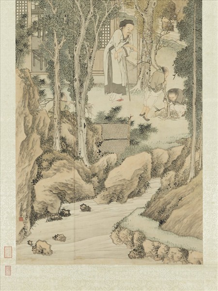 清金廷標畫移桃圖　軸