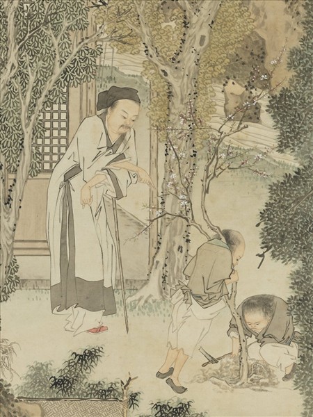 清金廷標畫移桃圖　軸