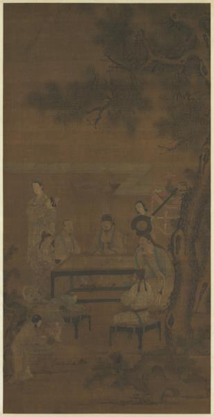 唐周昉演樂圖　軸