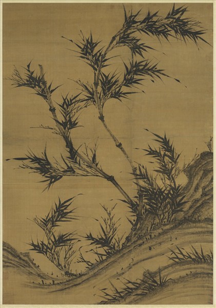 五代南唐李坡風竹　軸