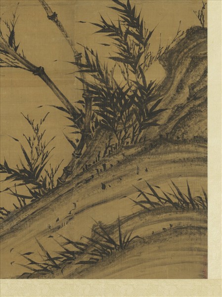 五代南唐李坡風竹　軸