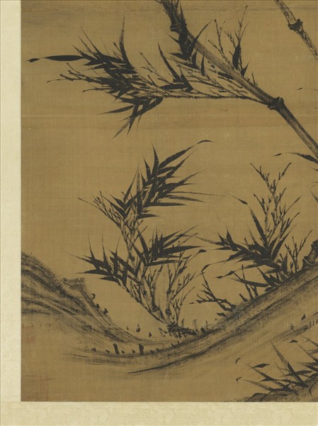 五代南唐李坡風竹　軸