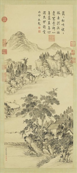 清董邦達松泉濯足圖　軸